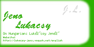 jeno lukacsy business card